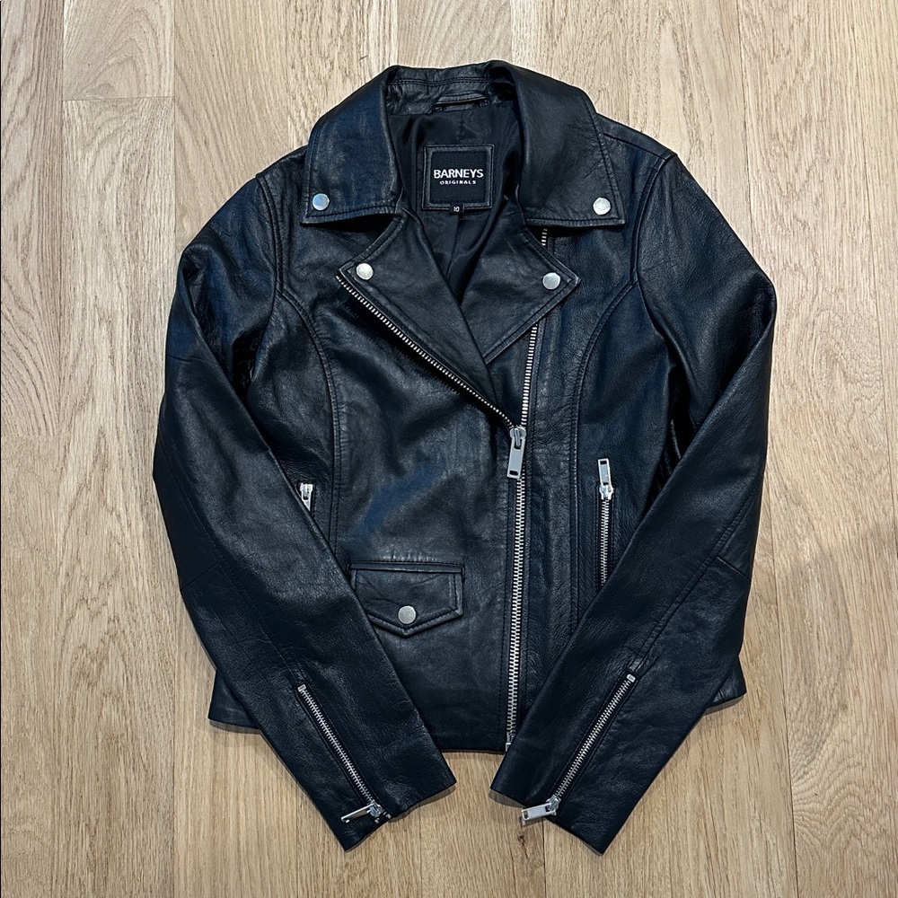 Women's Black Leather Biker Jacket